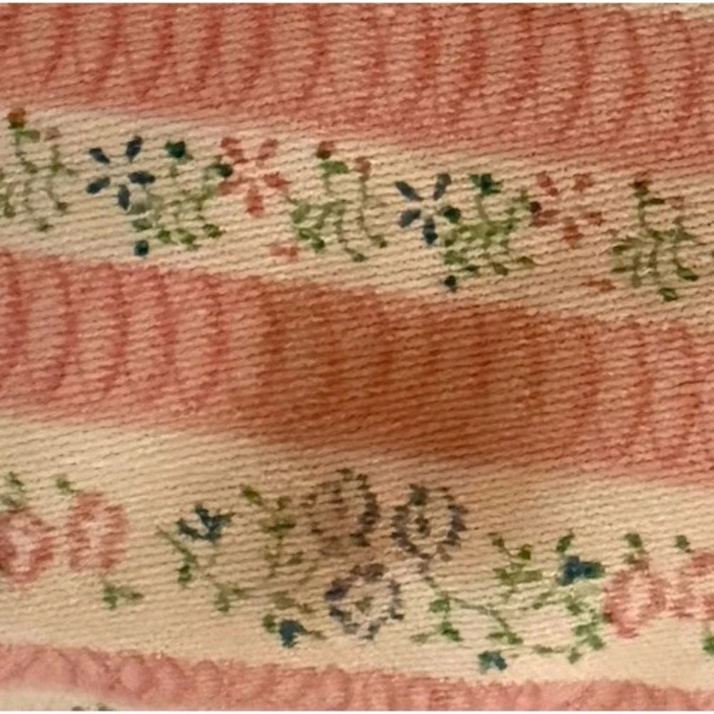 Vintage Feather Down Pillows Pink Flower Stripe Ticking 23